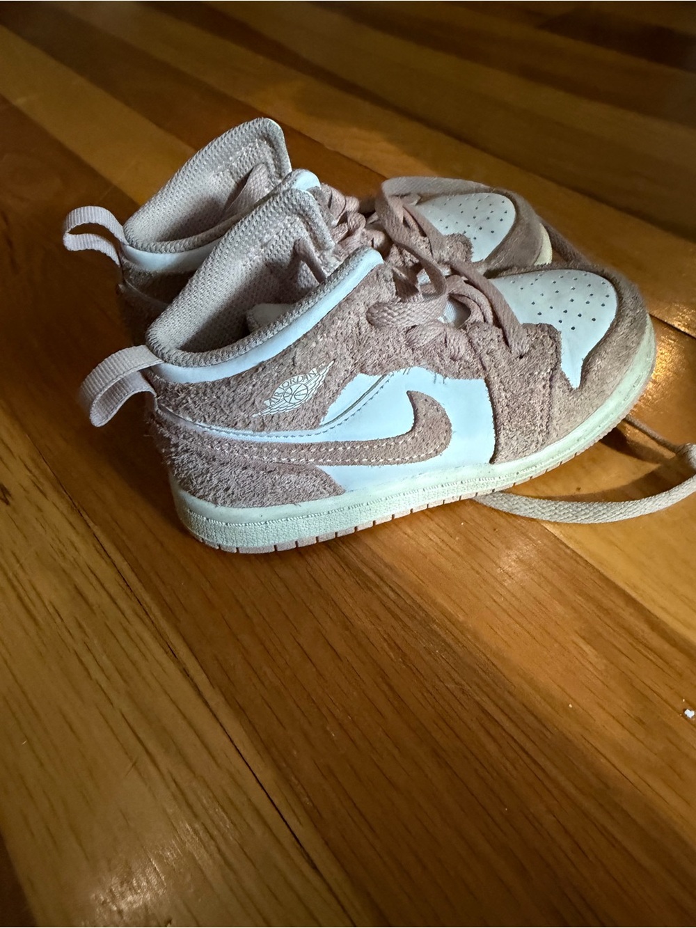 Nike Kids' Pink and White Suede High-Top Sneakers